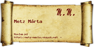 Metz Márta névjegykártya