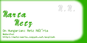 marta metz business card